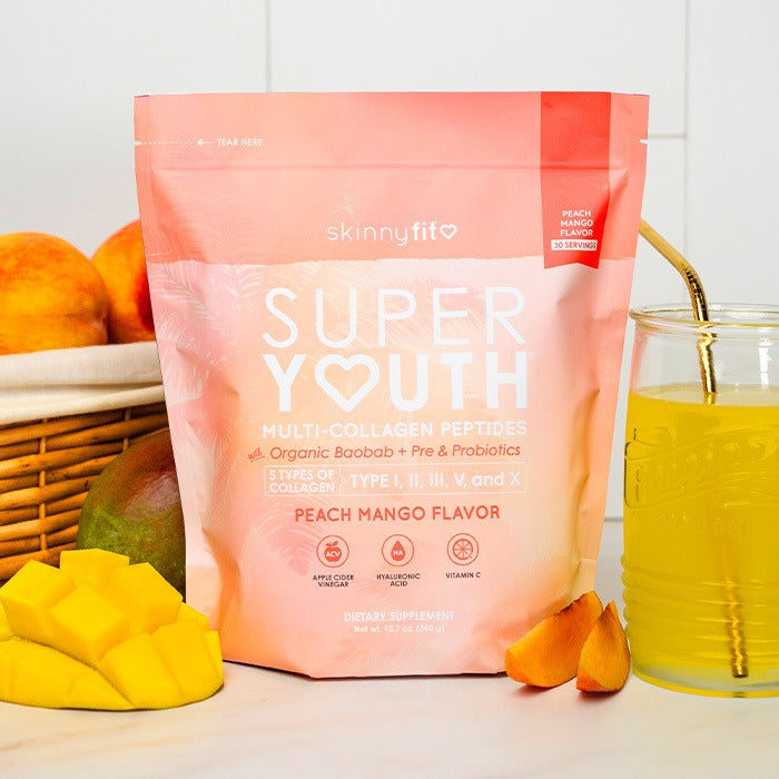 Super Youth Multi-Collagen Peptides + Organic Baobab and Probiotics Peach Mango Flavor
